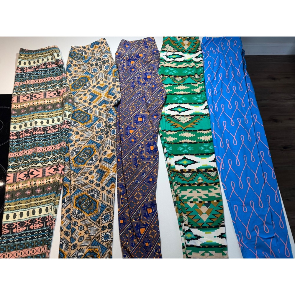 Lot of 5 LuLaRoe & EEVEE Butter Soft Leggings One Size Geometric Tribal Patterns